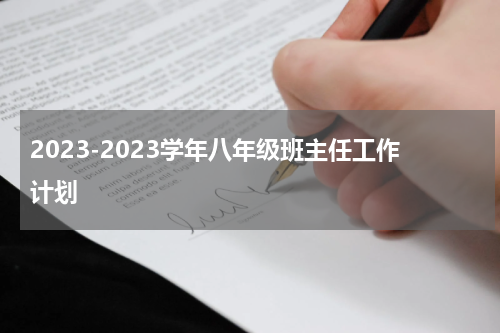 2023-2023学年八年级班主任工作计划