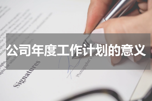 公司年度工作计划的意义