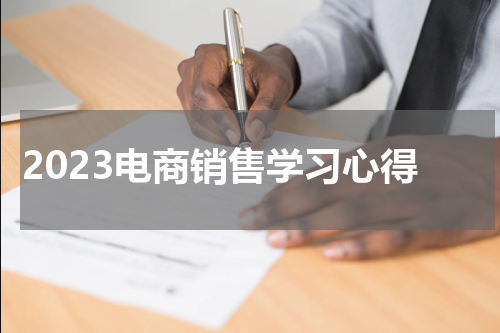 2023电商销售学习心得