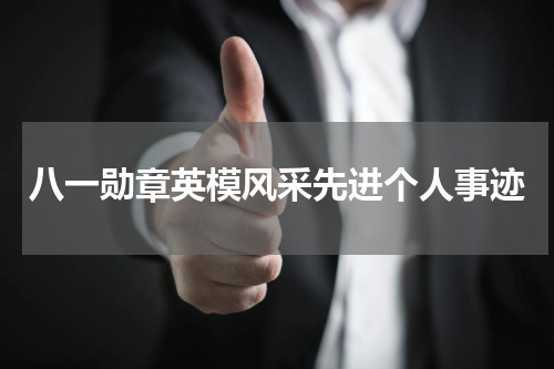 八一勋章英模风采先进个人事迹
