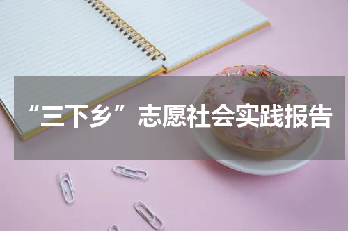 “三下乡”志愿社会实践报告