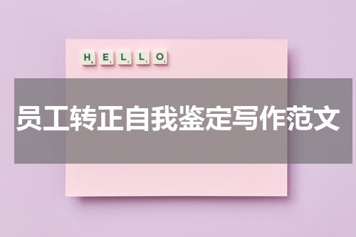 员工转正自我鉴定写作范文