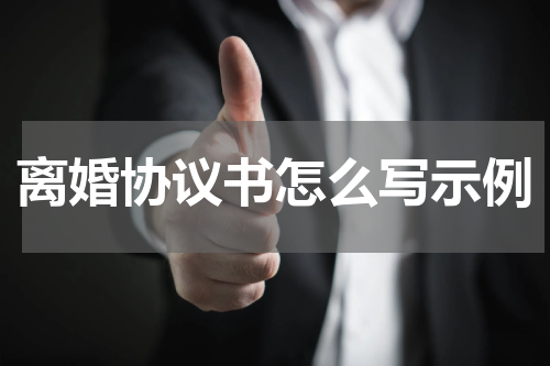 离婚协议书怎么写示例