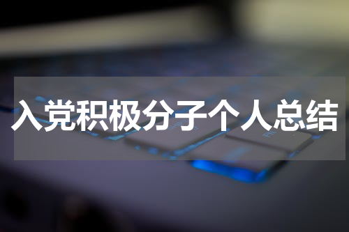 入党积极分子个人总结