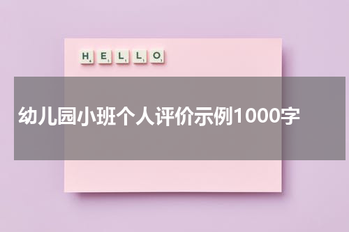 幼儿园小班个人评价示例1000字