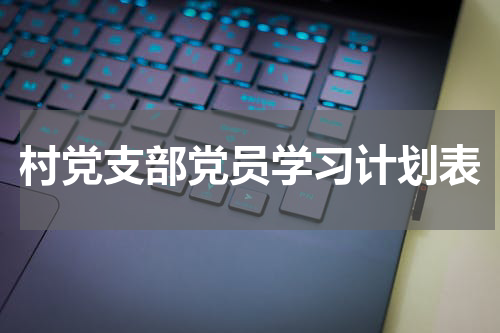 村党支部党员学习计划表