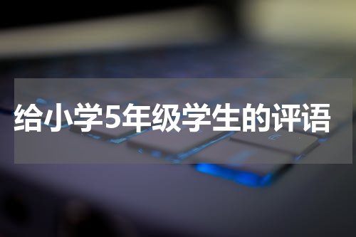 给小学5年级学生的评语