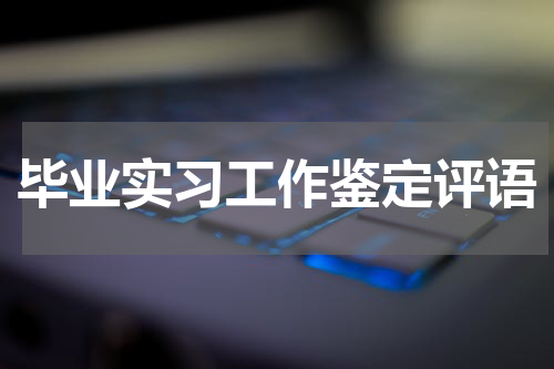 毕业实习工作鉴定评语