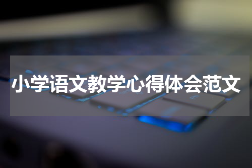小学语文教学心得体会范文