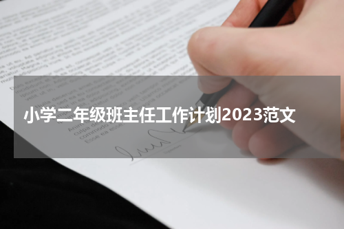 小学二年级班主任工作计划2023范文