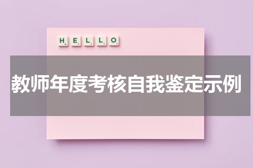 教师年度考核自我鉴定示例