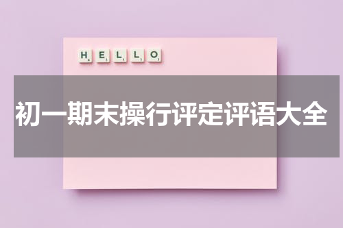 初一期末操行评定评语大全