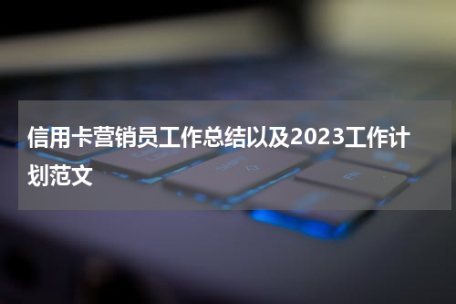 信用卡营销员工作总结以及2023工作计划范文
