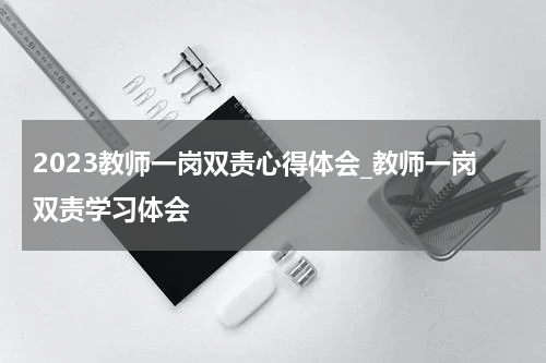 2023教师一岗双责心得体会_教师一岗双责学习体会