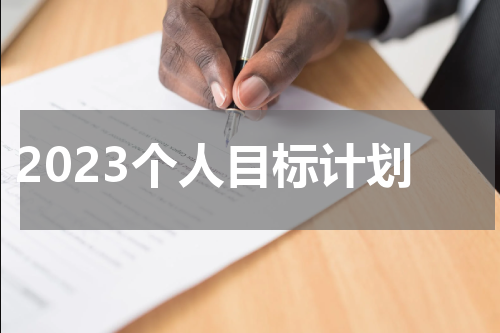 2023个人目标计划