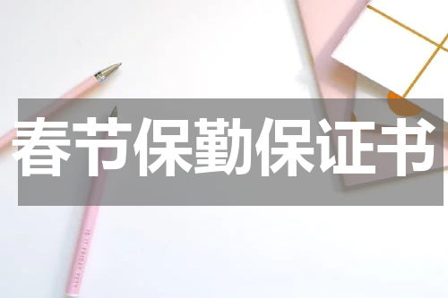 春节保勤保证书
