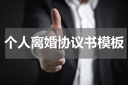 个人离婚协议书模板