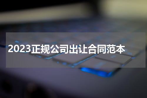 2023正规公司出让合同范本