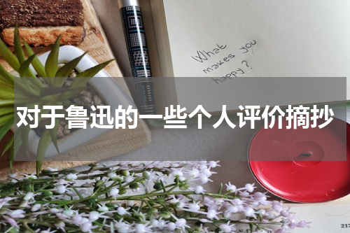 对于鲁迅的一些个人评价摘抄