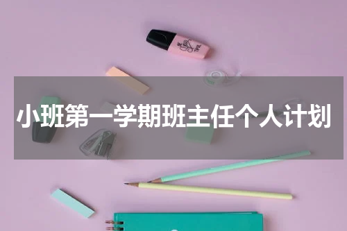 小班第一学期班主任个人计划