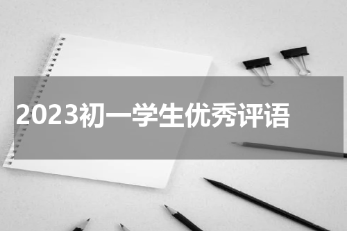 2023初一学生优秀评语