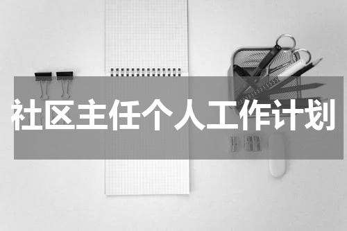 社区主任个人工作计划