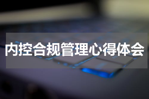 内控合规管理心得体会