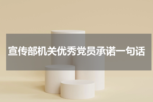 宣传部机关优秀党员承诺一句话