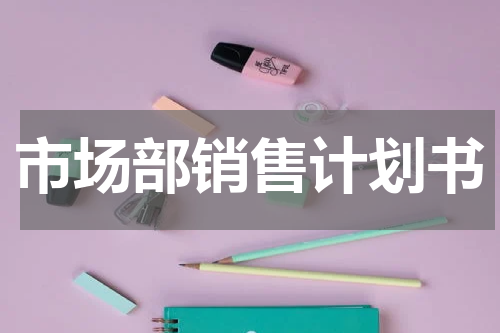 市场部销售计划书