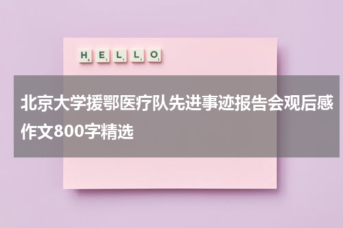 北京大学援鄂医疗队先进事迹报告会观后感作文800字精选