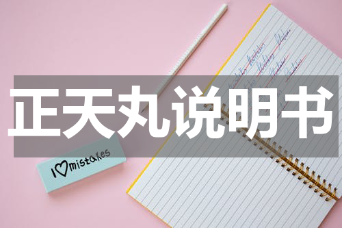 正天丸说明书
