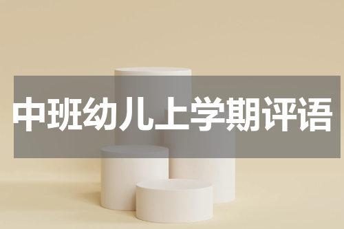 中班幼儿上学期评语