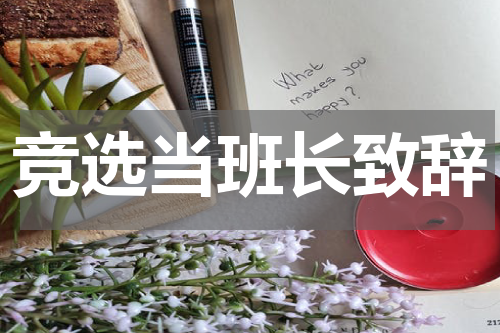 竞选当班长致辞
