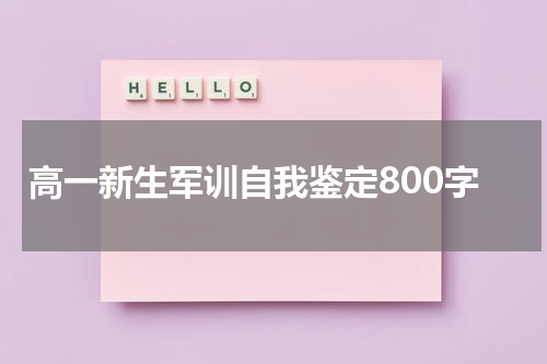 高一新生军训自我鉴定800字