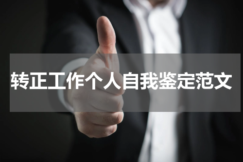 转正工作个人自我鉴定范文