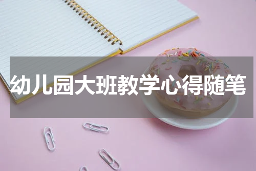 幼儿园大班教学心得随笔