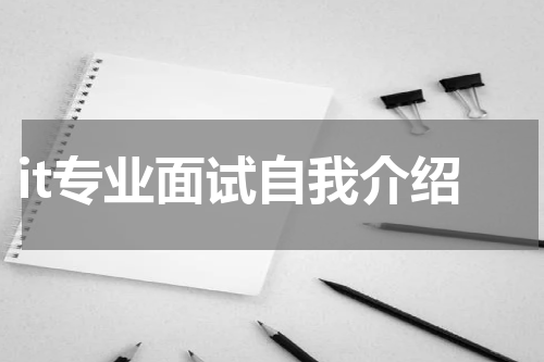 it专业面试自我介绍