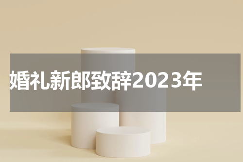 婚礼新郎致辞2023年