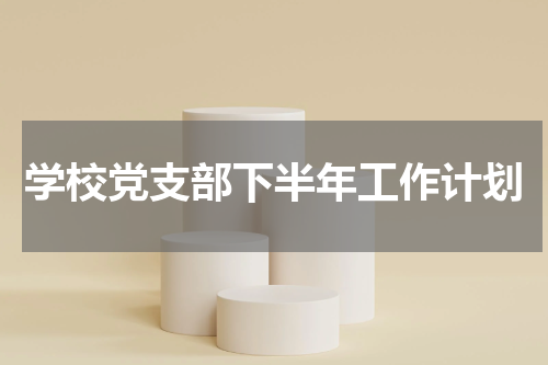 学校党支部下半年工作计划