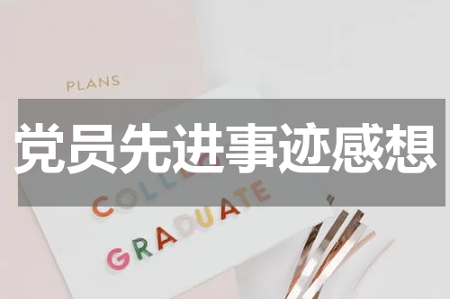党员先进事迹感想