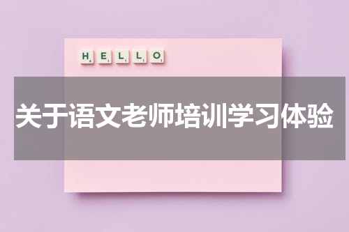 关于语文老师培训学习体验