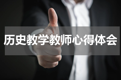 历史教学教师心得体会
