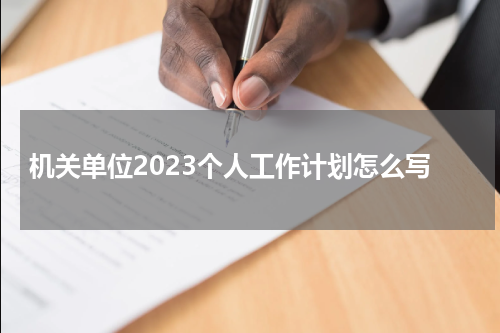 机关单位2023个人工作计划怎么写