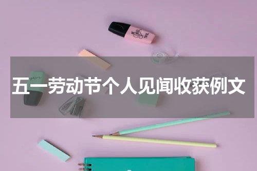 五一劳动节个人见闻收获例文