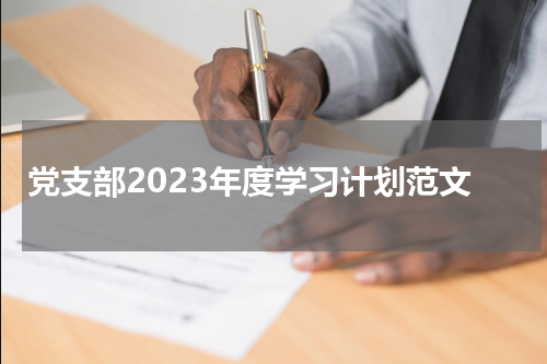 党支部2023年度学习计划范文