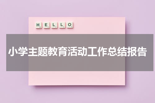 小学主题教育活动工作总结报告
