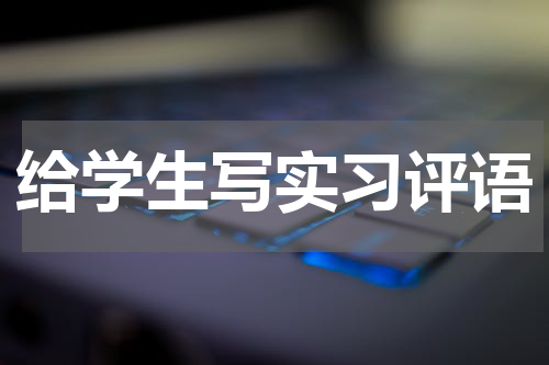给学生写实习评语