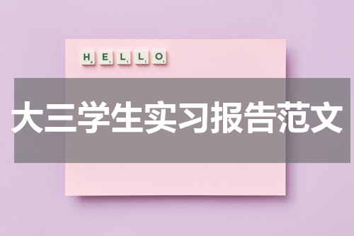 大三学生实习报告范文