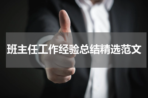 班主任工作经验总结精选范文