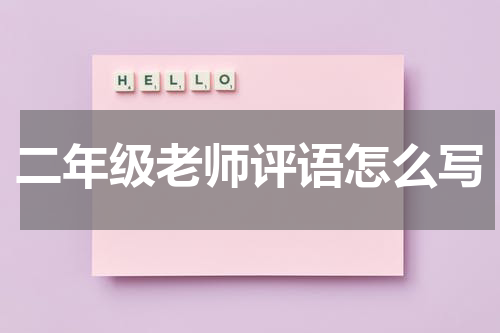 二年级老师评语怎么写